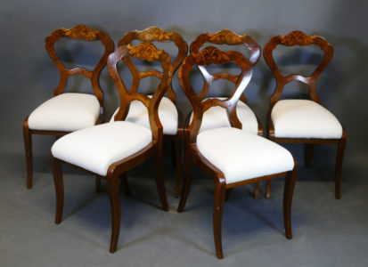 Satz von 6 Biedermeier-Stühlen, um 1830