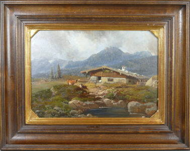 Karl von Millner "Sennerhütte in den Bayerischen Alpen"